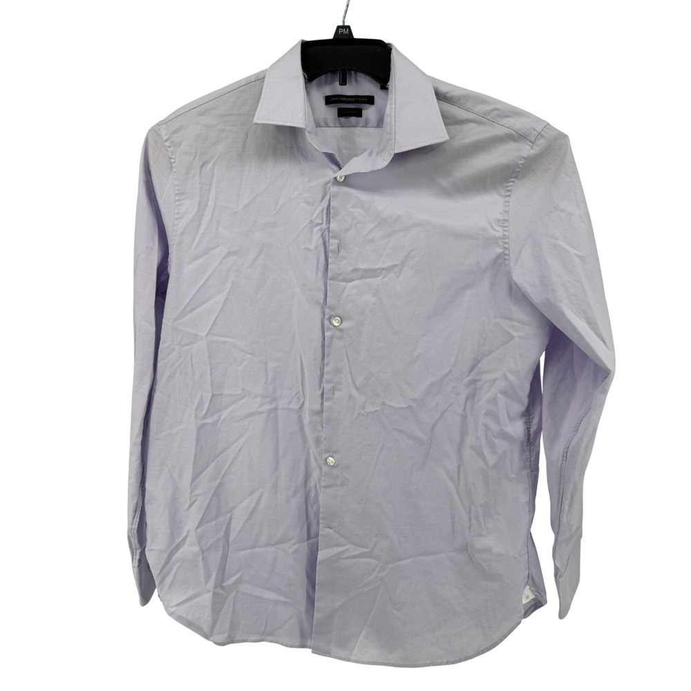 John Varvatos USA Dress Shirt Mens 16.5 34/35 Purple Regular Fit Cotton Stretch